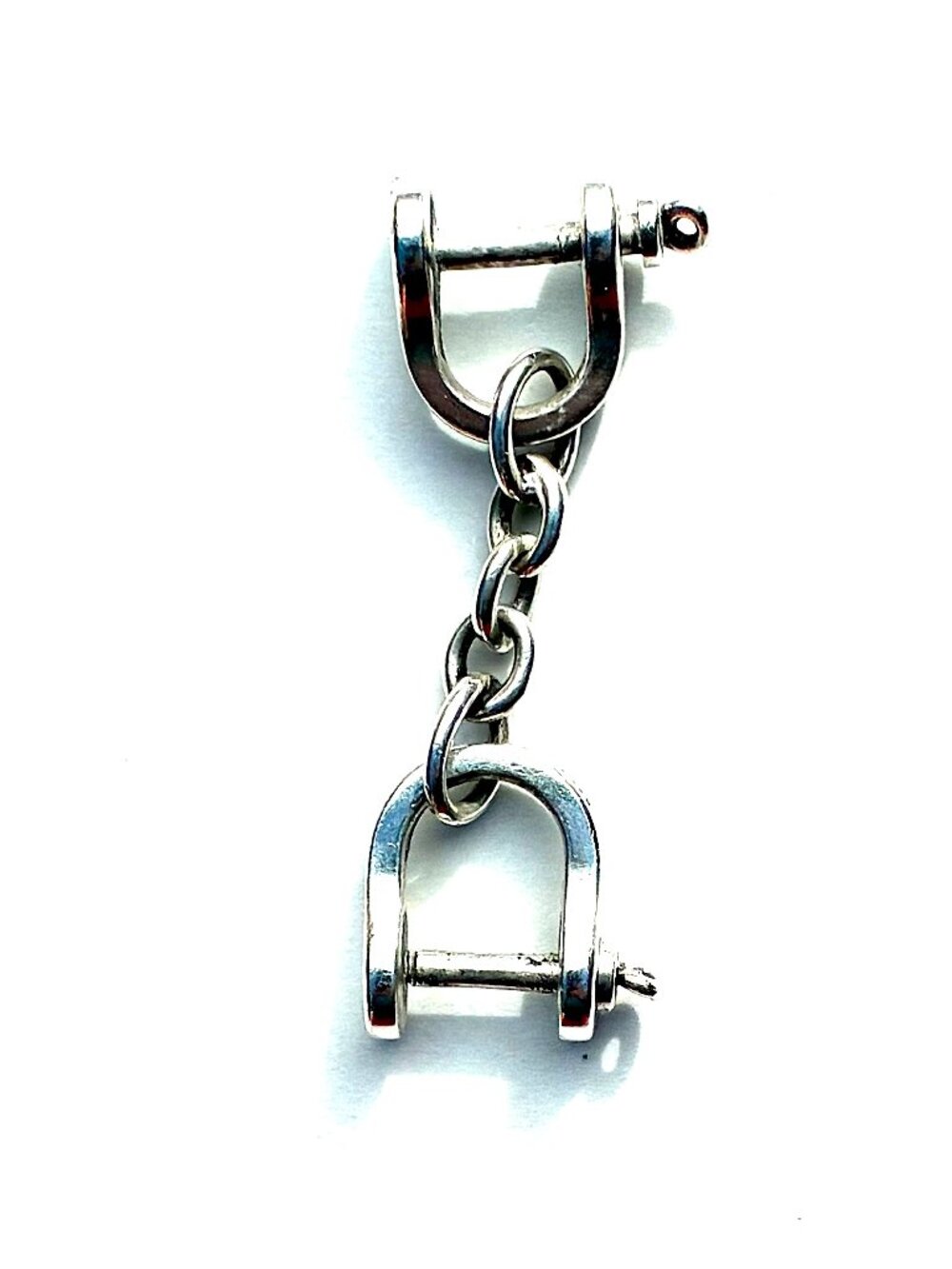 VTG Tiffany & Co 925 Sterling Silver Double Horse Shackle Valet Keychain